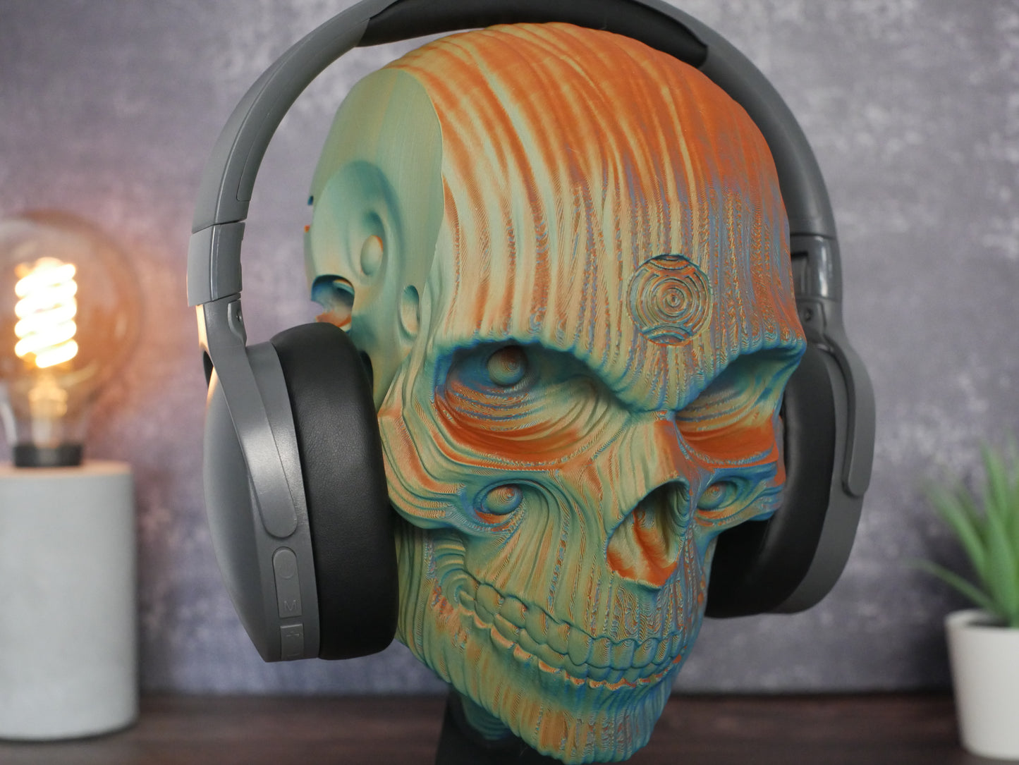 Sacred Skull Headphone Stand - Office & Study Organizer