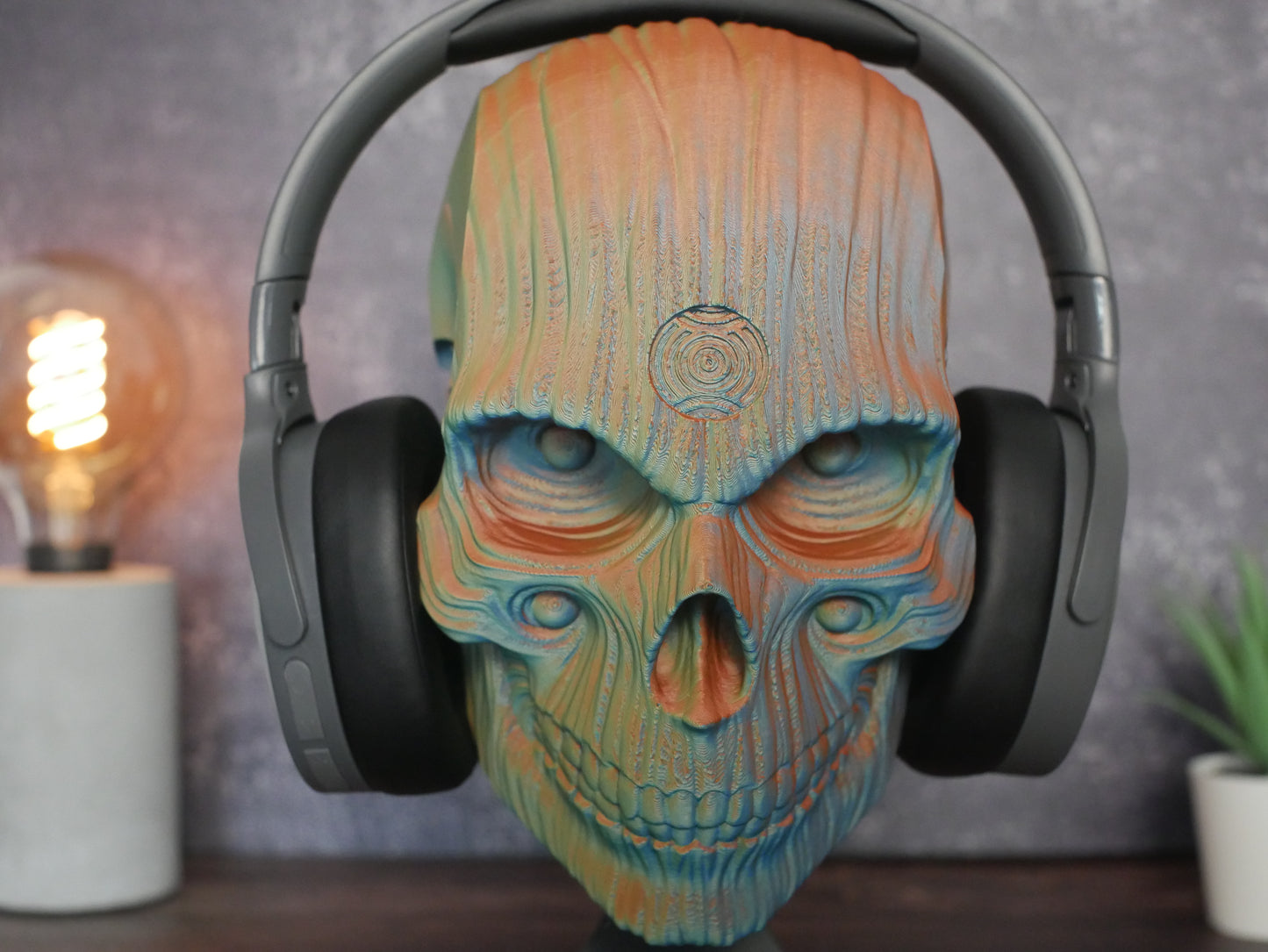 Sacred Skull Headphone Stand - Office & Study Organizer