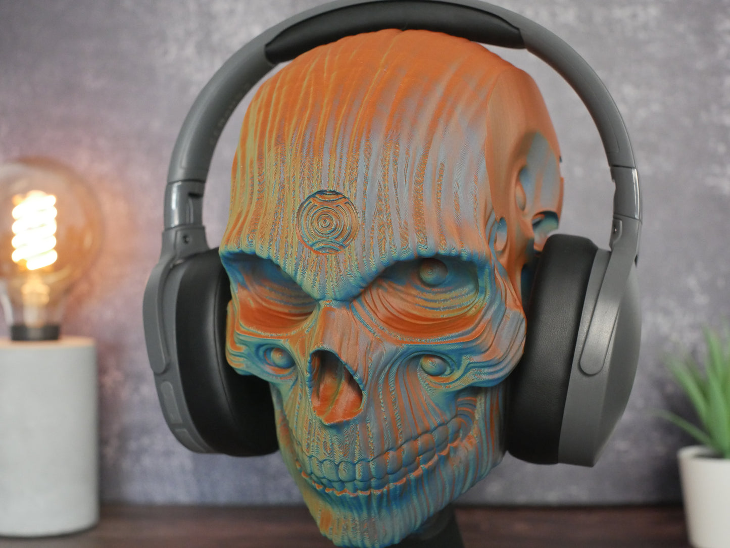 Sacred Skull Headphone Stand - Office & Study Organizer
