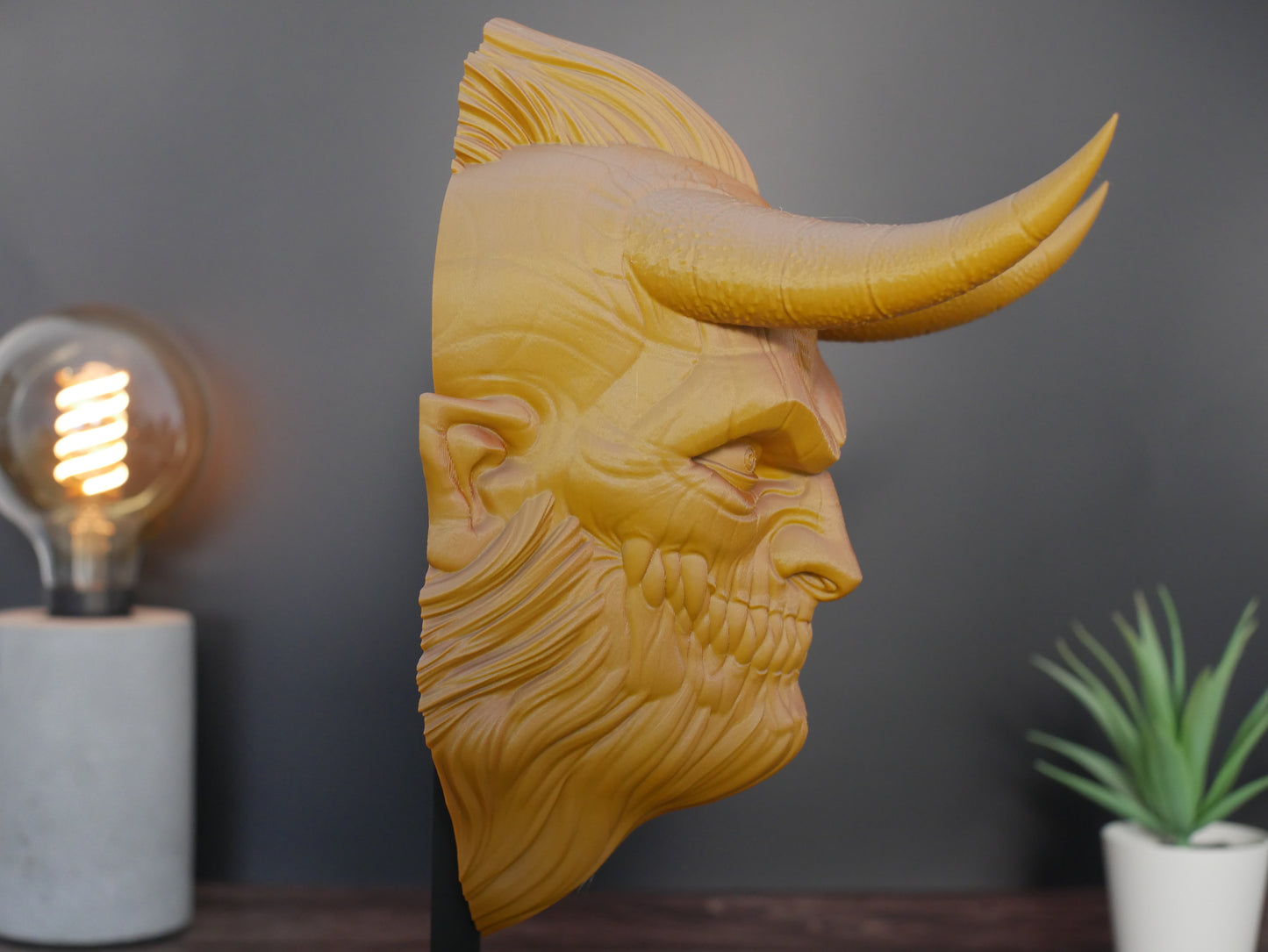 Soporte para audífonos de Krampus, decoración gaming original, accesorio para geeks, figura decorativa para estudio, soporte de auriculares Krampus.