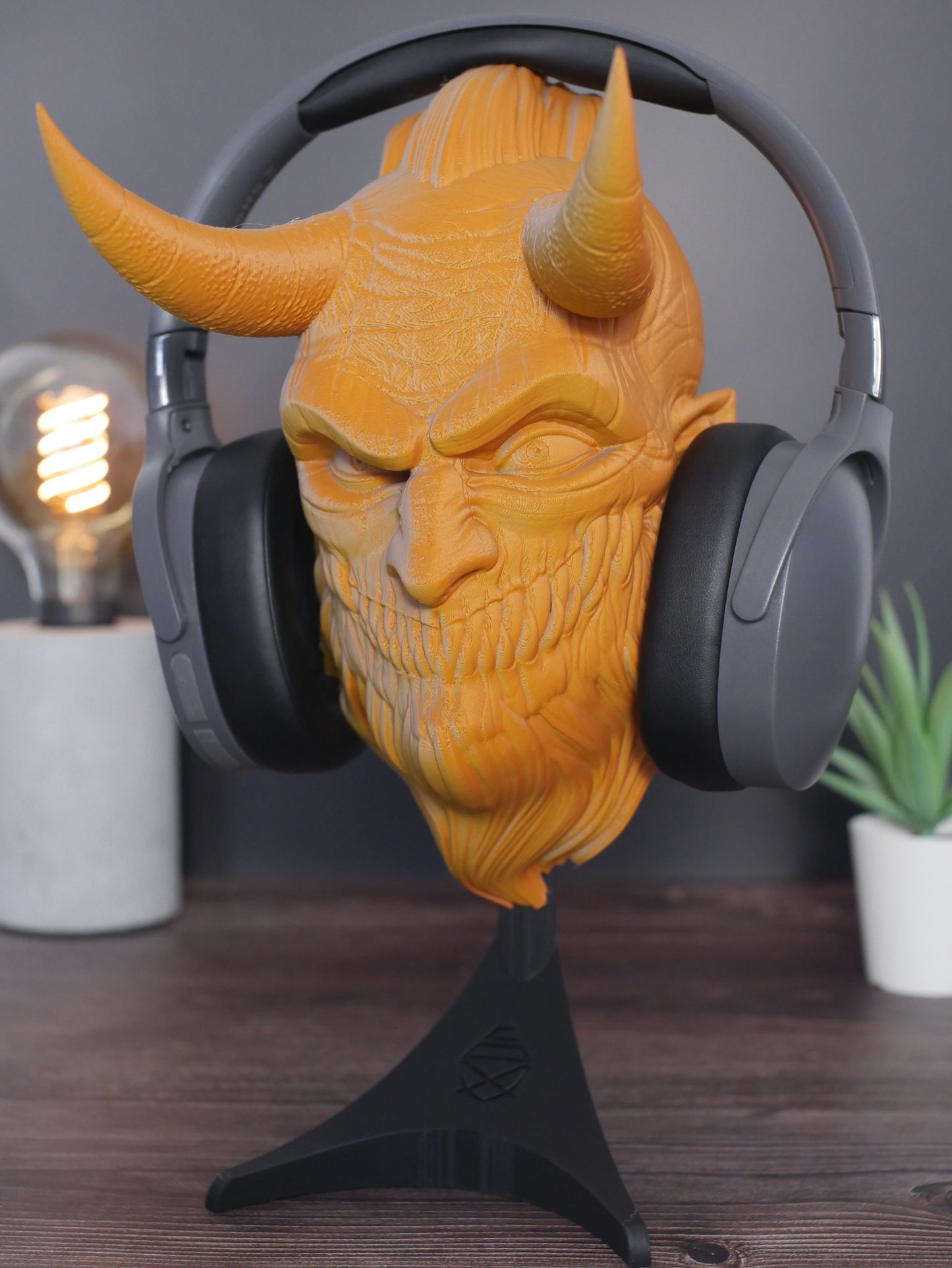 Soporte para audífonos de Krampus, decoración gaming original, accesorio para geeks, figura decorativa para estudio, soporte de auriculares Krampus.
