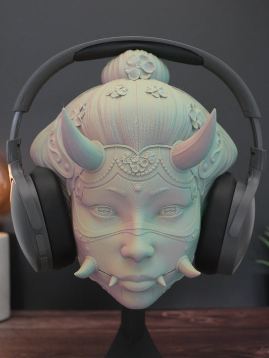 Soporte para auriculares Hannya Girl - Organizador de oficina y estudio