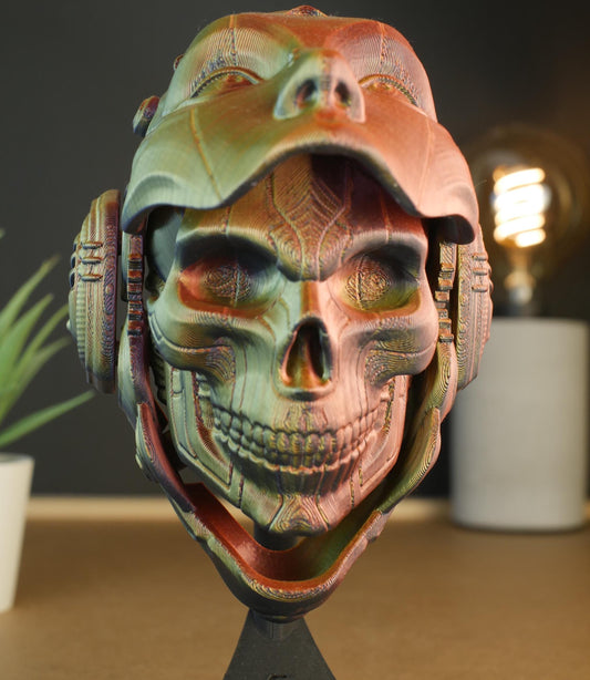Skulldroid: 16cm Articulated Head with Skull and Light Effects