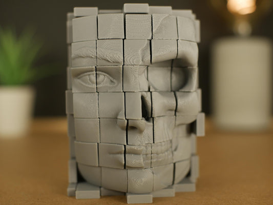 Pixel Skull Girl: Decorative Figure and Stress Toy - Perfect for Adding a Unique Touch to Your Space